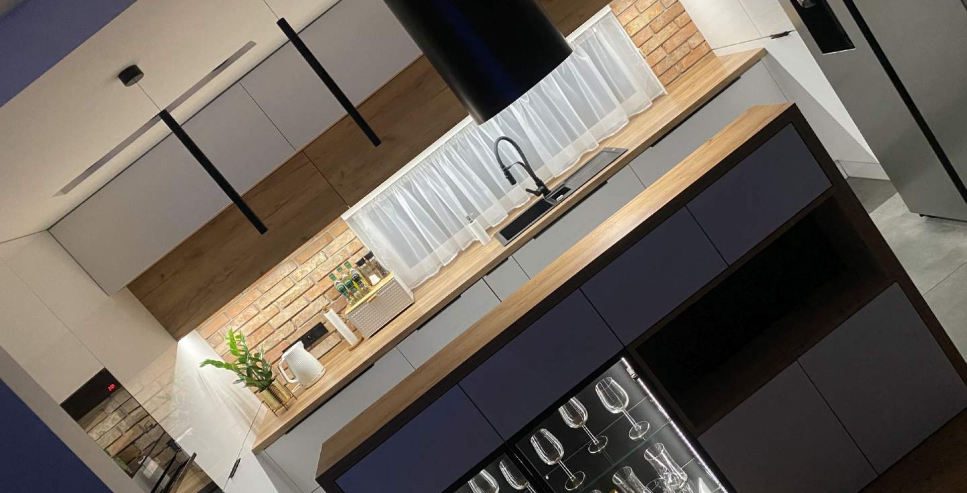 Hota insula Cylindro Black Matt - Negru Mat - Aranjament 32