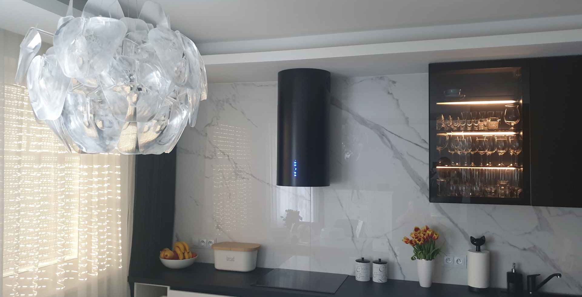 Hota insula Cylindro Black Matt - Negru Mat - Aranjament 40