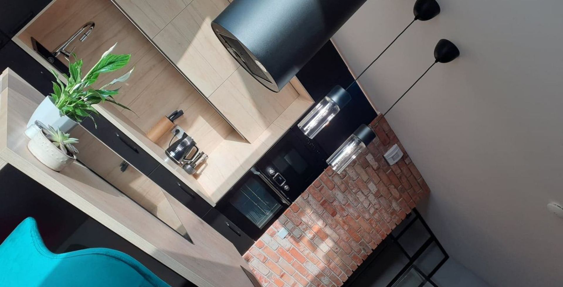 Hota insula Cylindro Black Matt - Negru Mat - Aranjament 44