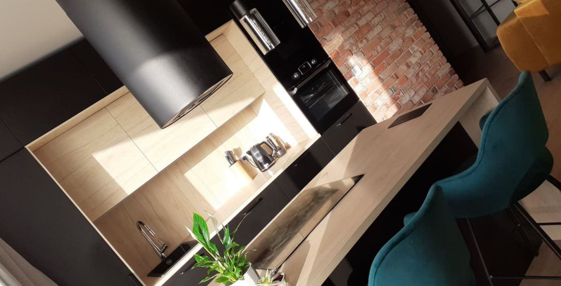 Hota insula Cylindro Black Matt - Negru Mat - Aranjament 45