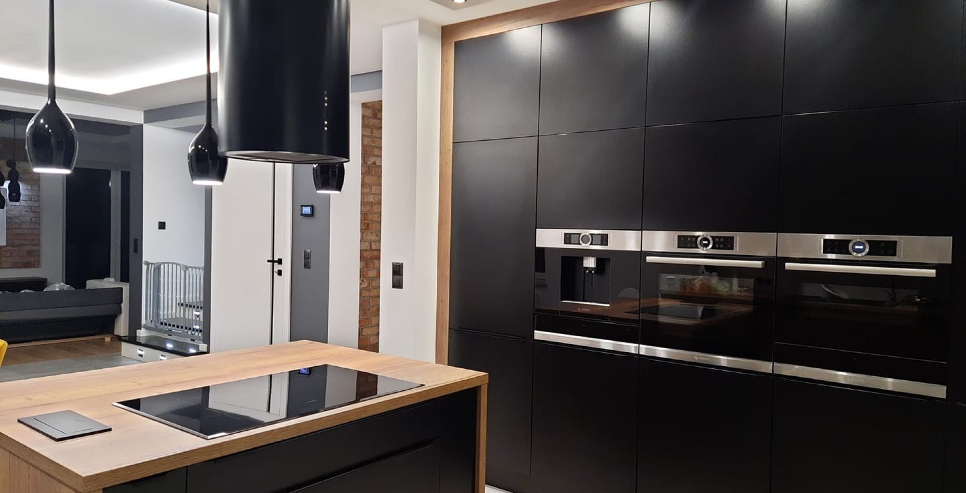 Hota insula Cylindro Black Matt - Negru Mat - Aranjament 55