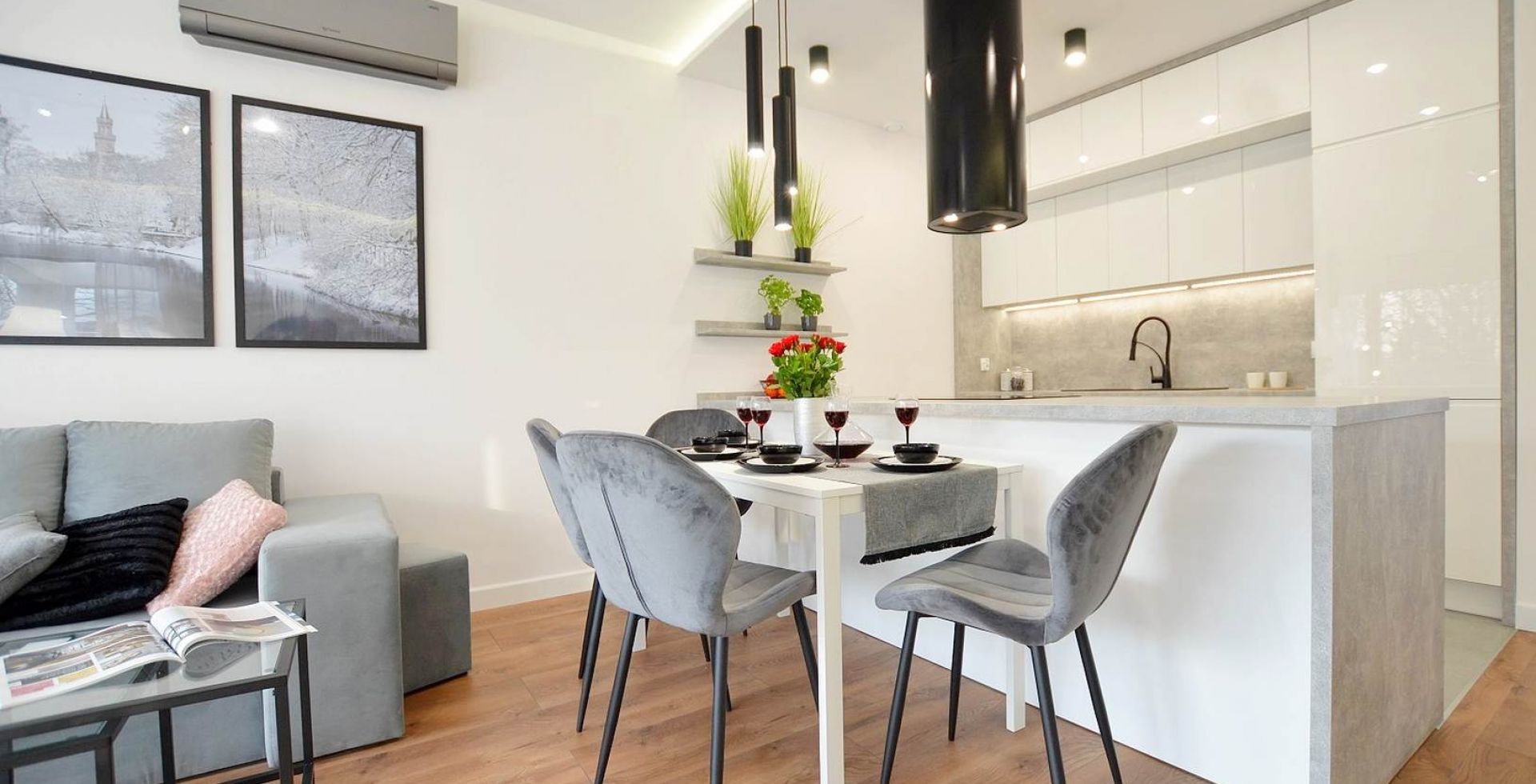 Hota insula Cylindro Black Matt - Negru Mat - Aranjament 66