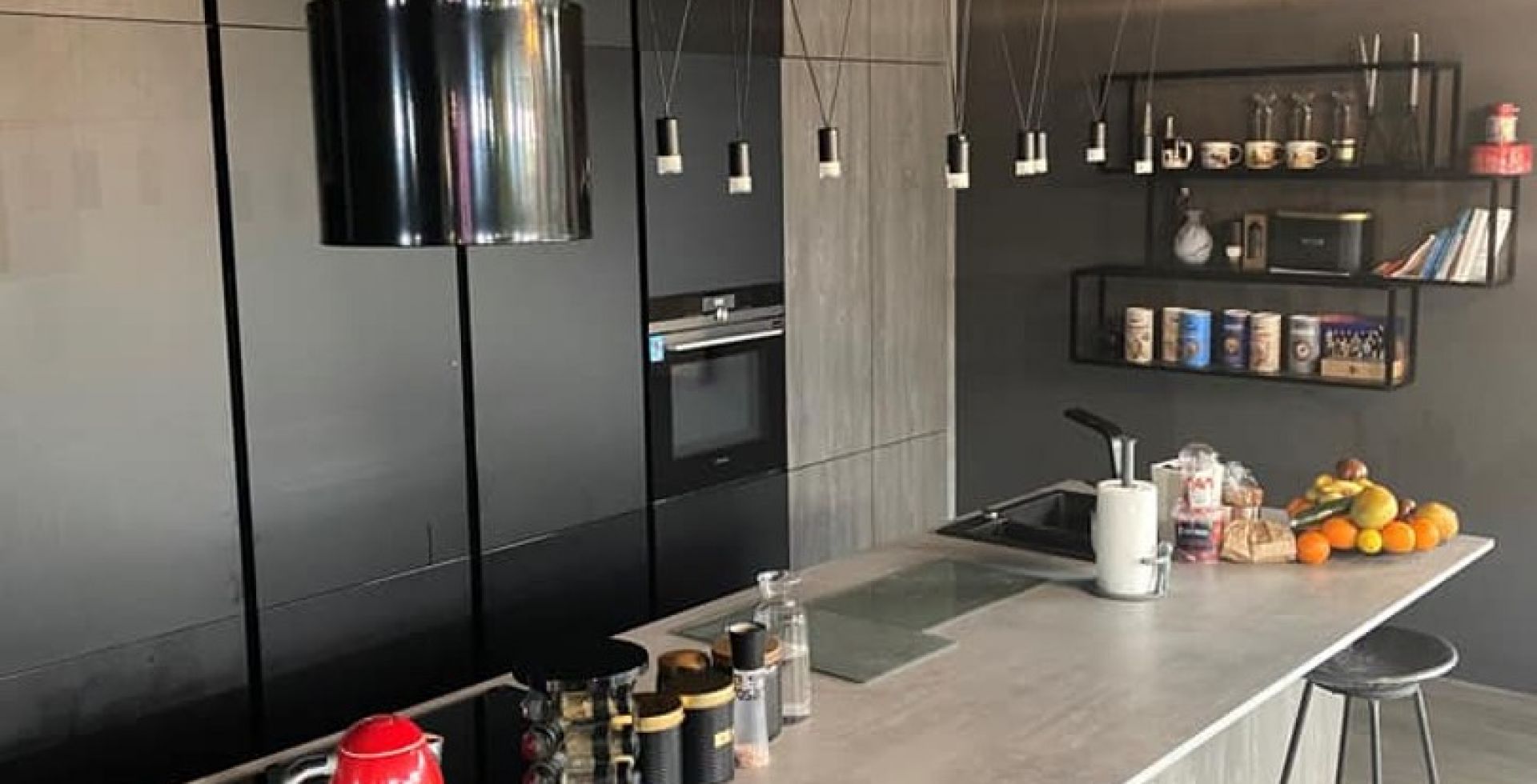 Hota insula Lorento Black Matt - Negru Mat - Aranjament 11