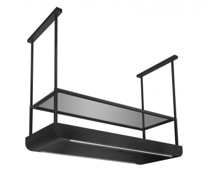 Hota insula Arne Glass Black Matt - Negru Mat - 130 cm / 160 cm