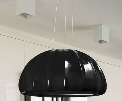 Hota insula Tulip Black - Negru lucios - 60 cm