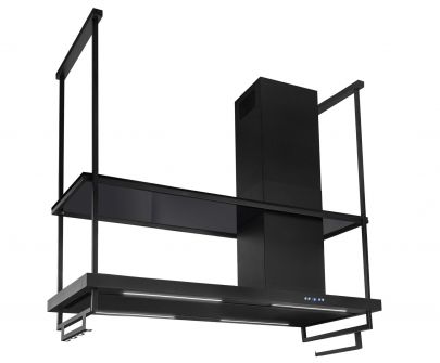 Hota insula Metropolis Premium Glass Black Matt - Negru Mat - 120 cm / 150 cm / 180 cm