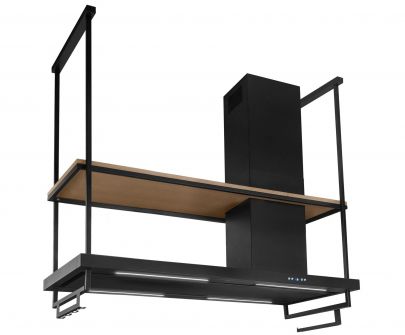 Hota insula Metropolis Premium Wood Black Matt - Negru Mat - 120 cm / 150 cm / 180 cm