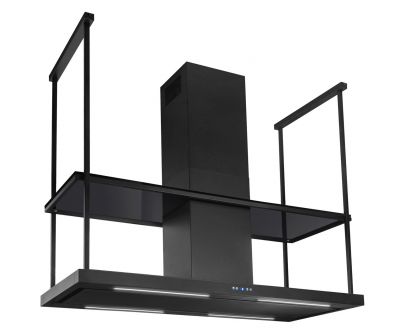 Hota insula Centropolis Elite Glass Black Matt - Negru Mat - 120 cm / 150 cm / 180 cm