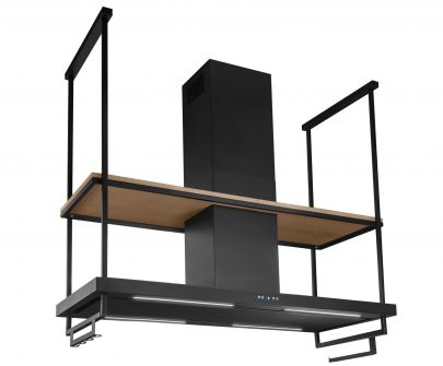 Hota insula Centropolis Premium Wood Black Matt - Negru Mat - 120 cm / 150 cm / 180 cm