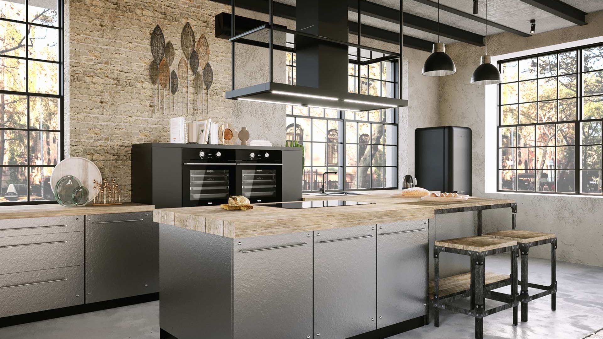 Hota insula Centropolis Elite Glass Black Matt - Negru Mat - Vizualizare