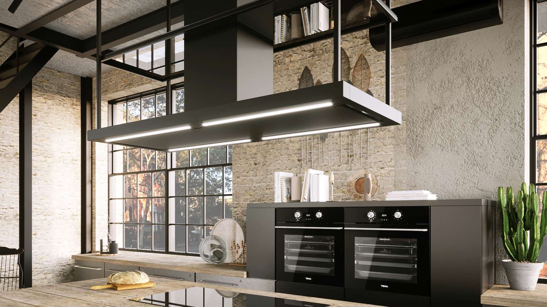 Hota insula Centropolis Elite Glass Black Matt - Negru Mat - Vizualizare 3