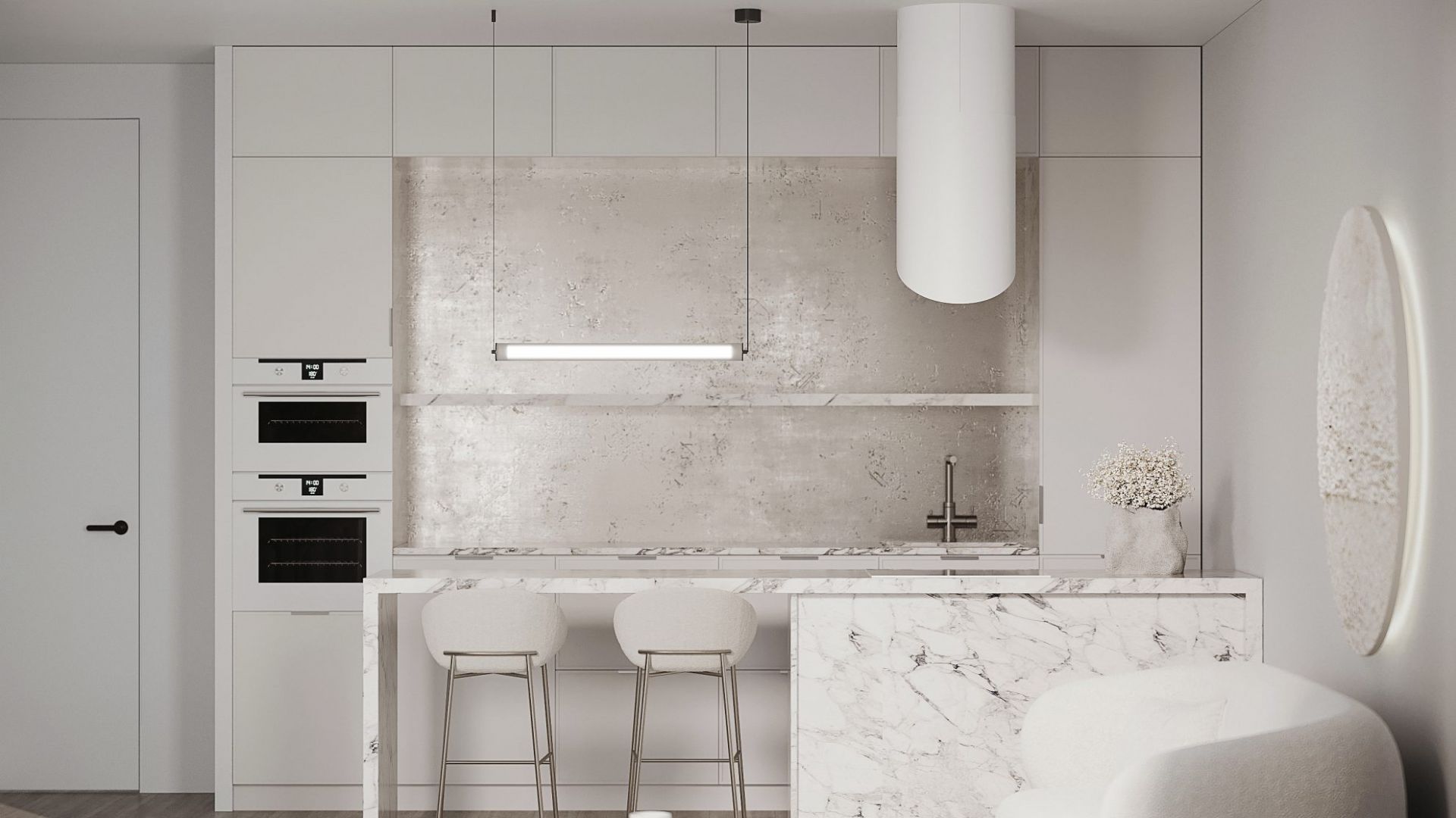 Hota insula Hiro White Matt - Alb Mat - Vizualizare 3