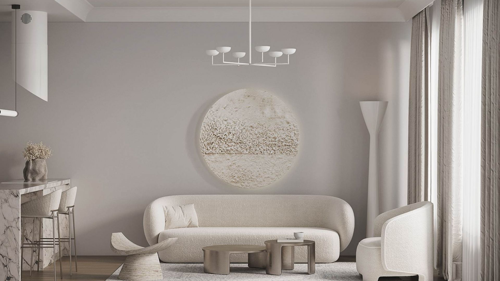 Hota insula Hiro White Matt - Alb Mat - Vizualizare