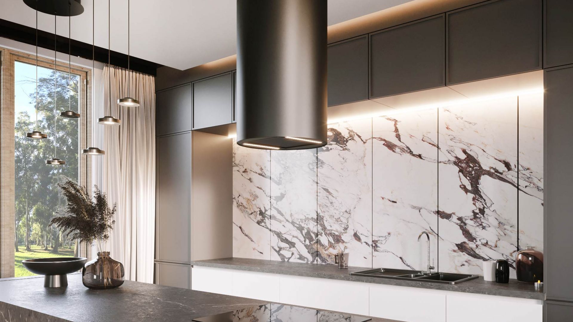 Hota Tuburi Cylindro 2STRIPS Black Matt - Negru Mat - Vizualizare 3