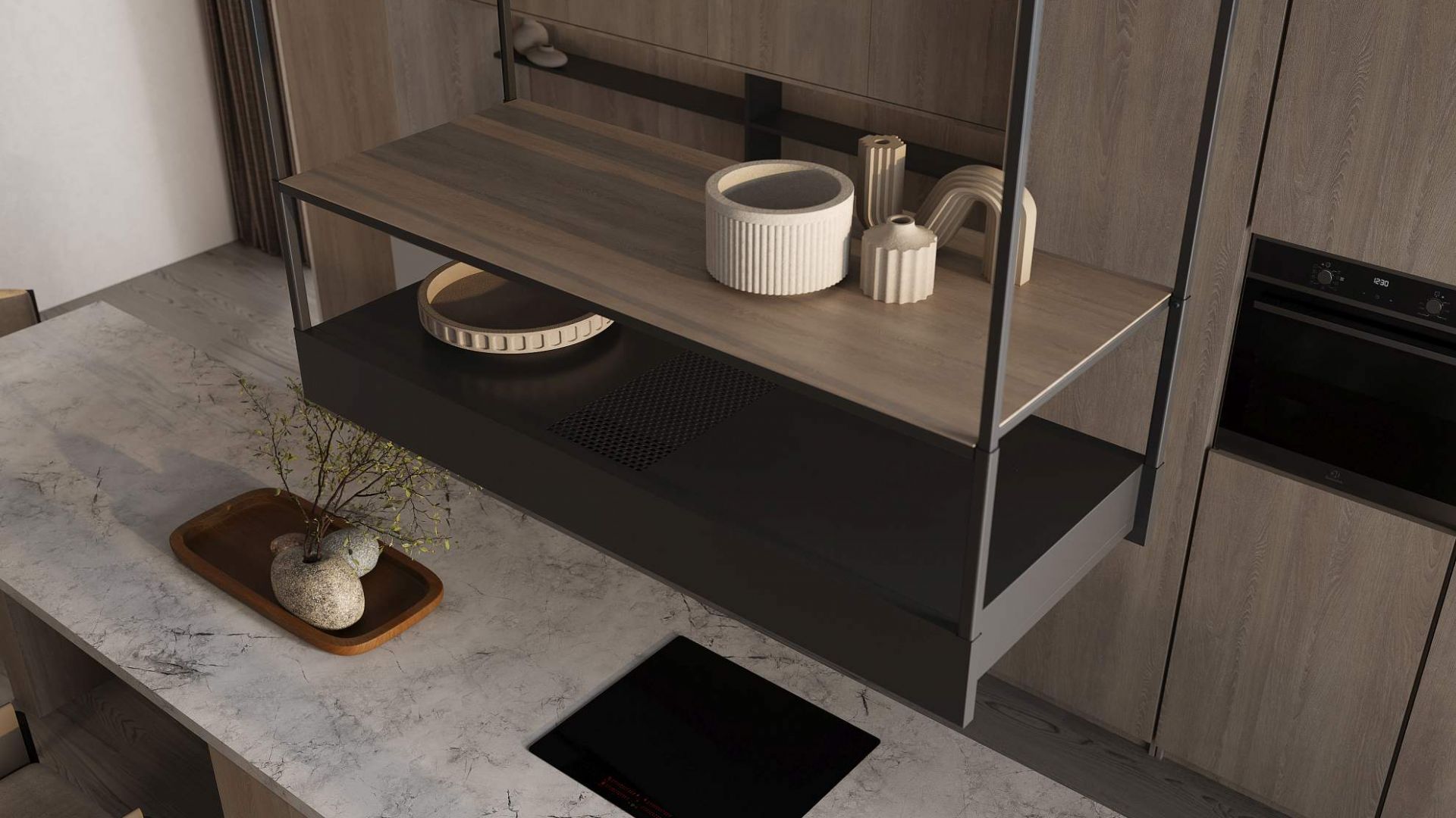 Hota insula Alvar Wood Black Matt - Negru Mat - Vizualizare 3