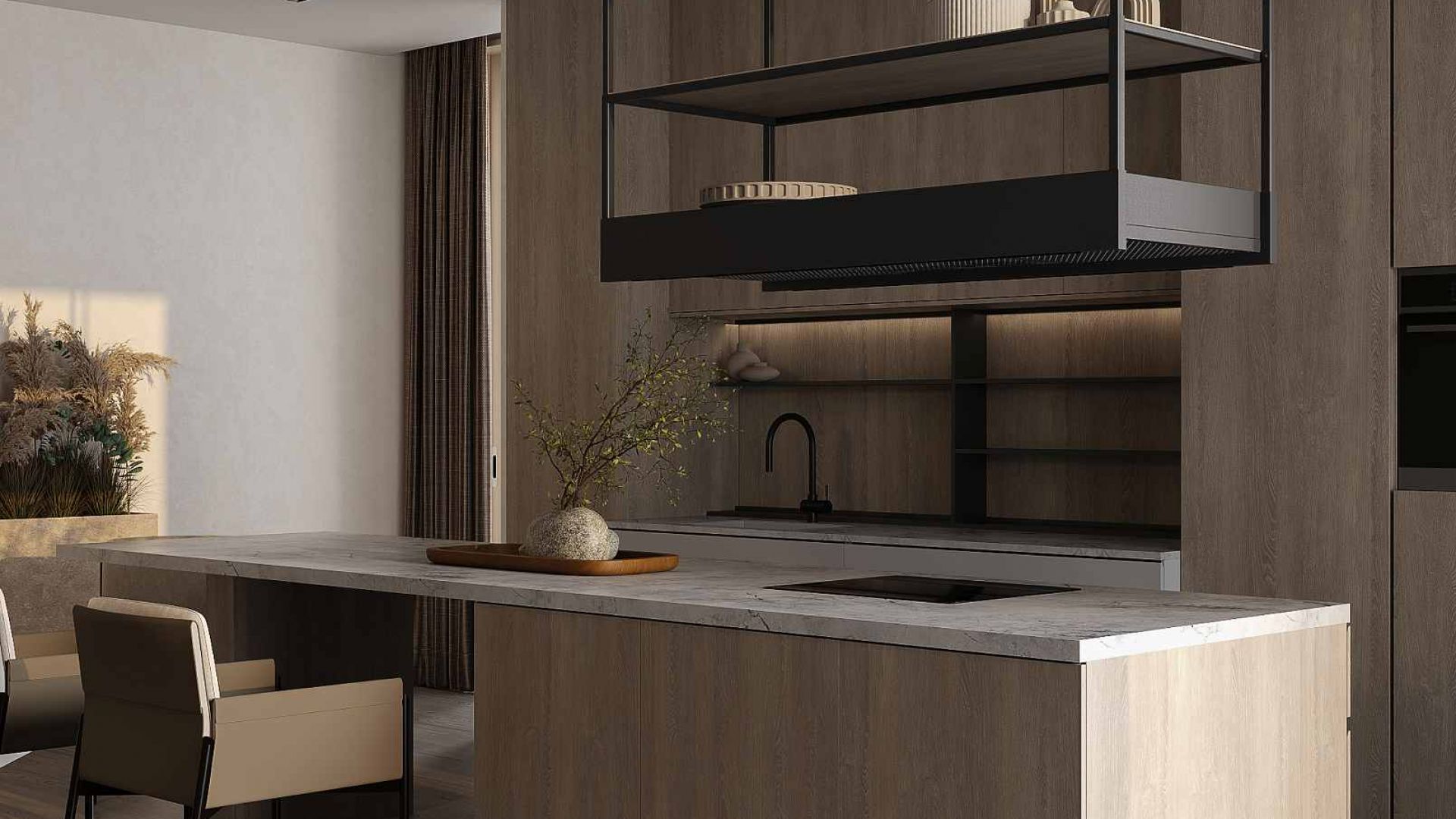 Hota insula Alvar Wood Black Matt - Negru Mat - Vizualizare 2