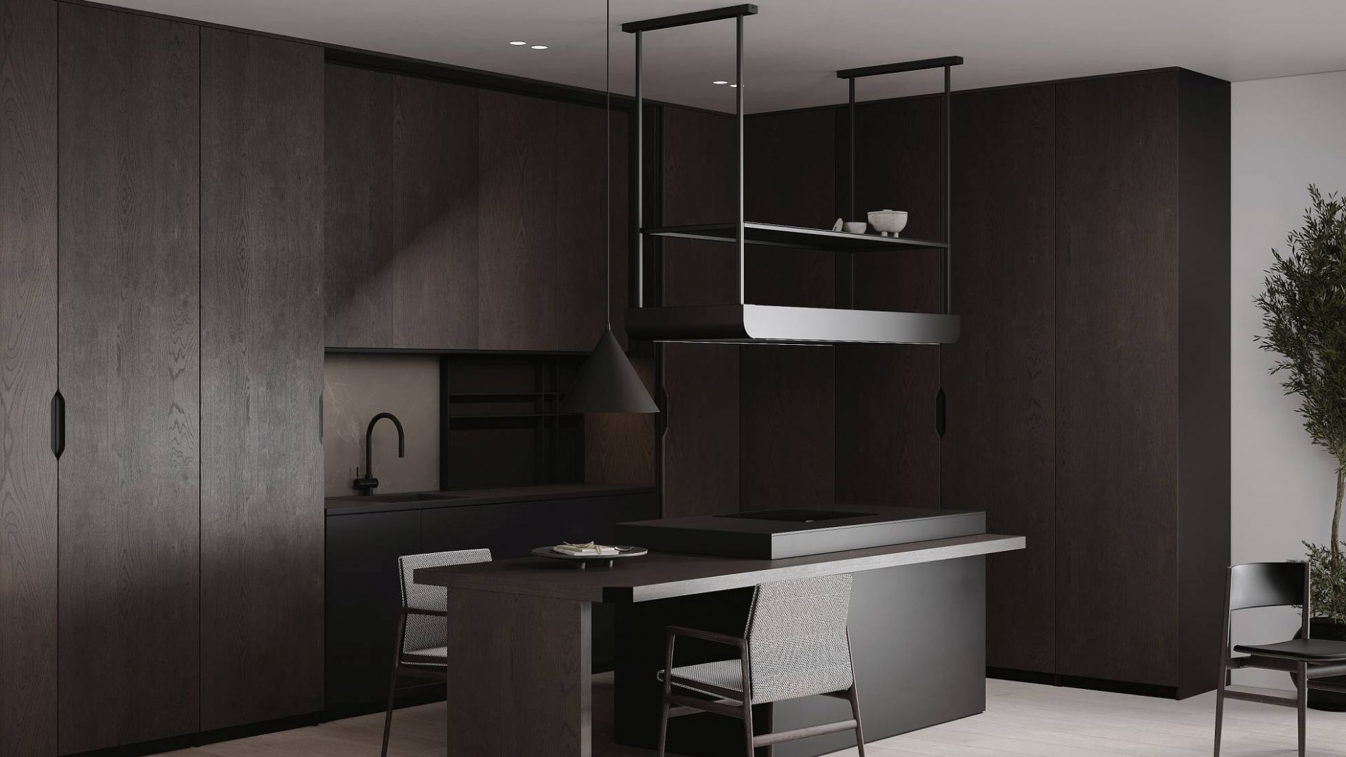 Hota insula Arne Wood Black Matt - Negru Mat - Vizualizare