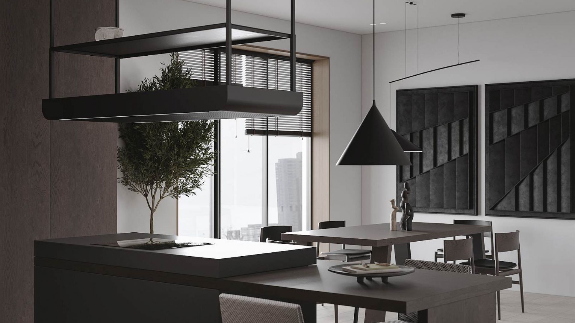 Hota insula Arne Wood Black Matt - Negru Mat - Vizualizare 3