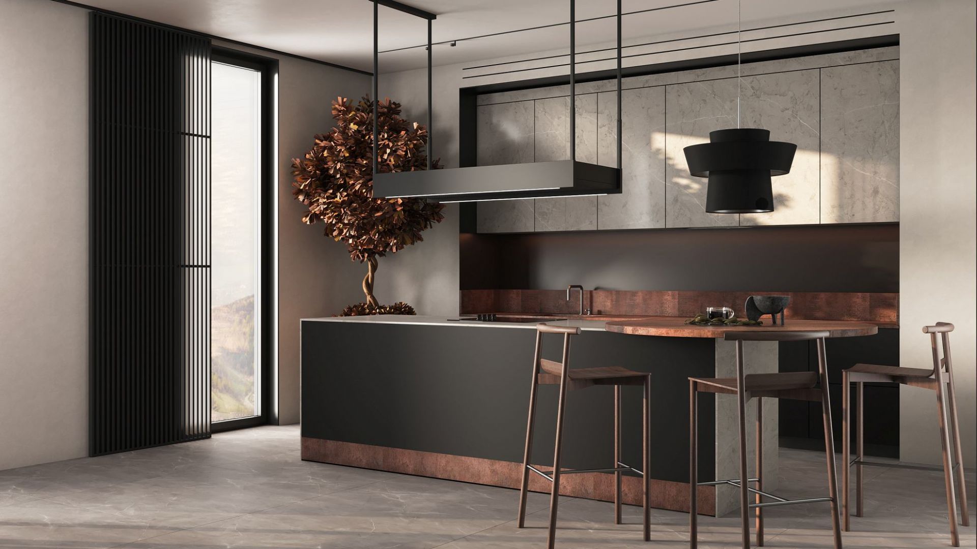 Hota insula Alvar Black Matt - Negru Mat - Vizualizare