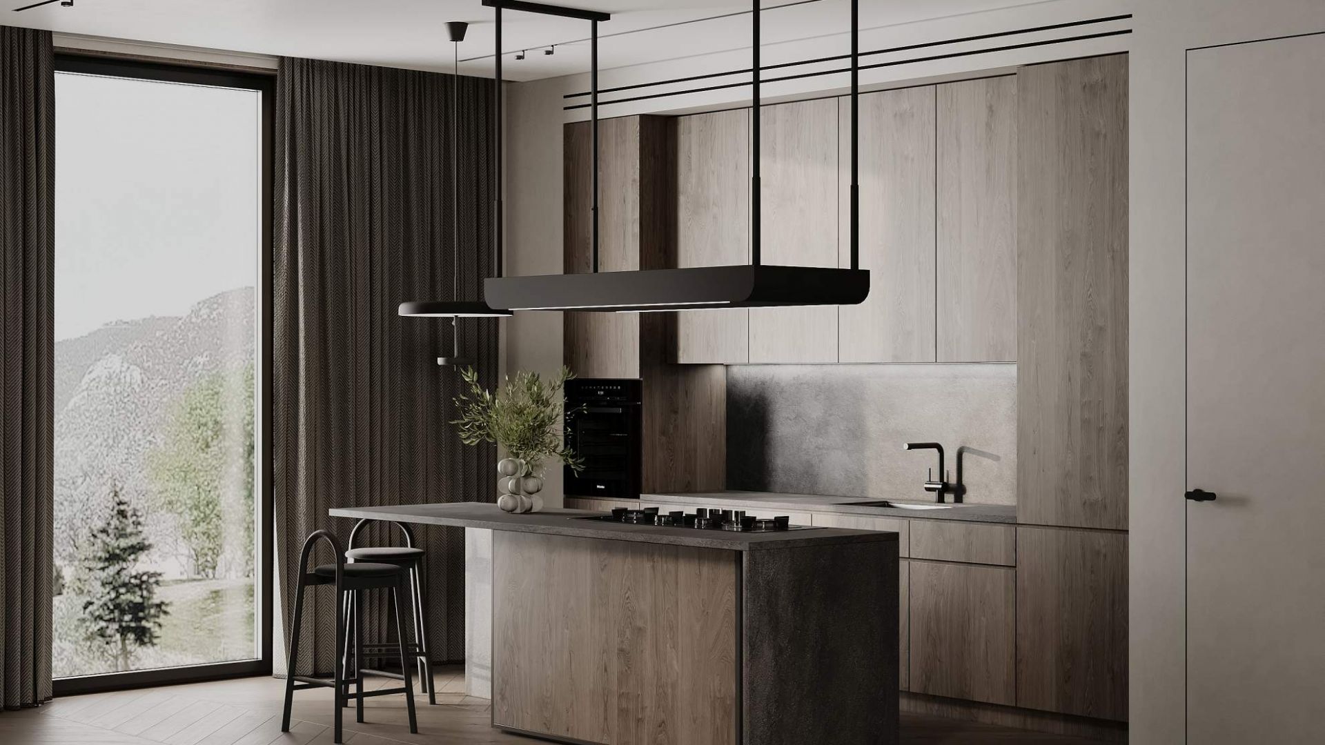 Hota insula Arne Black Matt - Negru Mat - Vizualizare