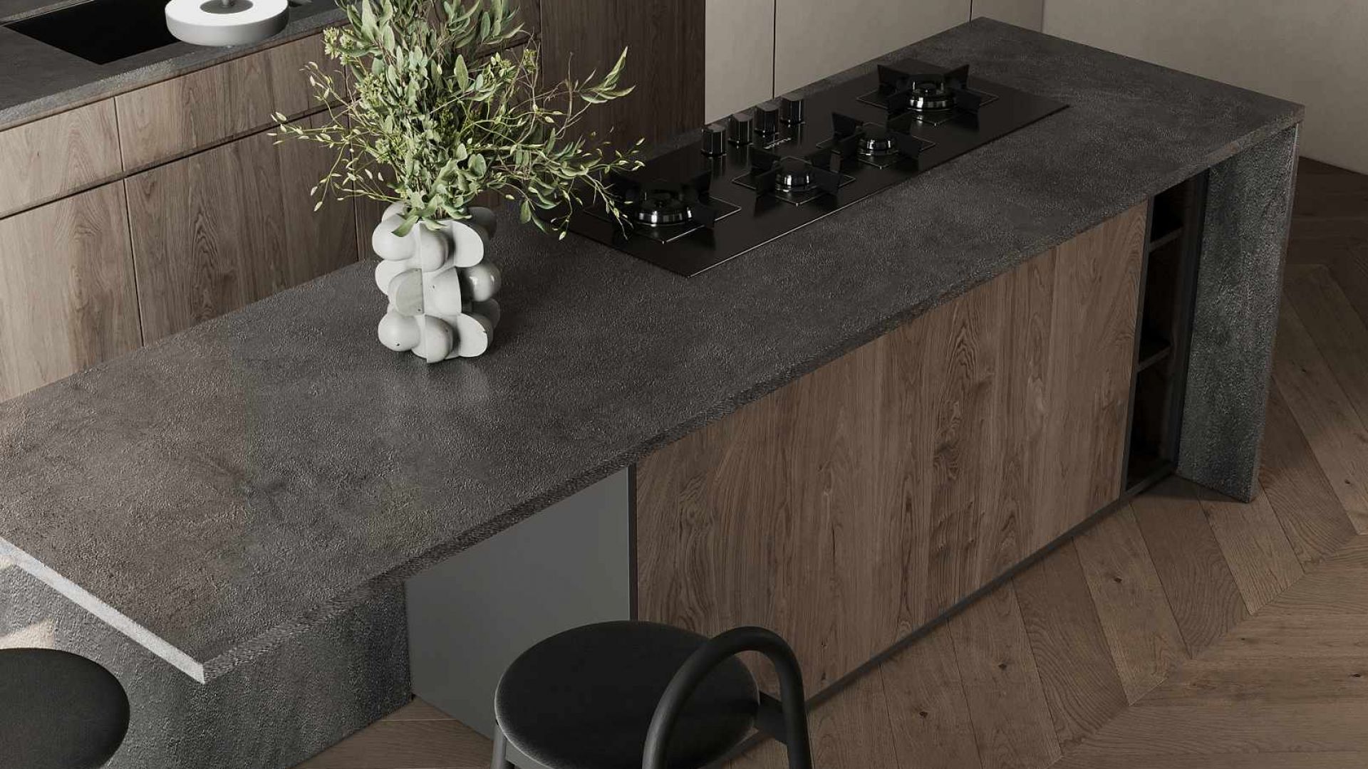 Hota insula Arne Black Matt - Negru Mat - Vizualizare 3