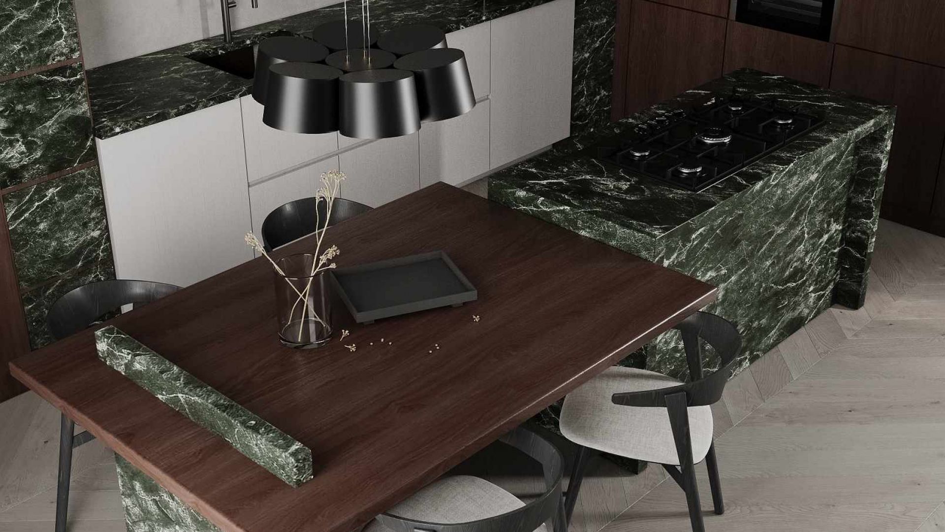 Hota insula Arne Glass Black Matt - Negru Mat - Vizualizare 3