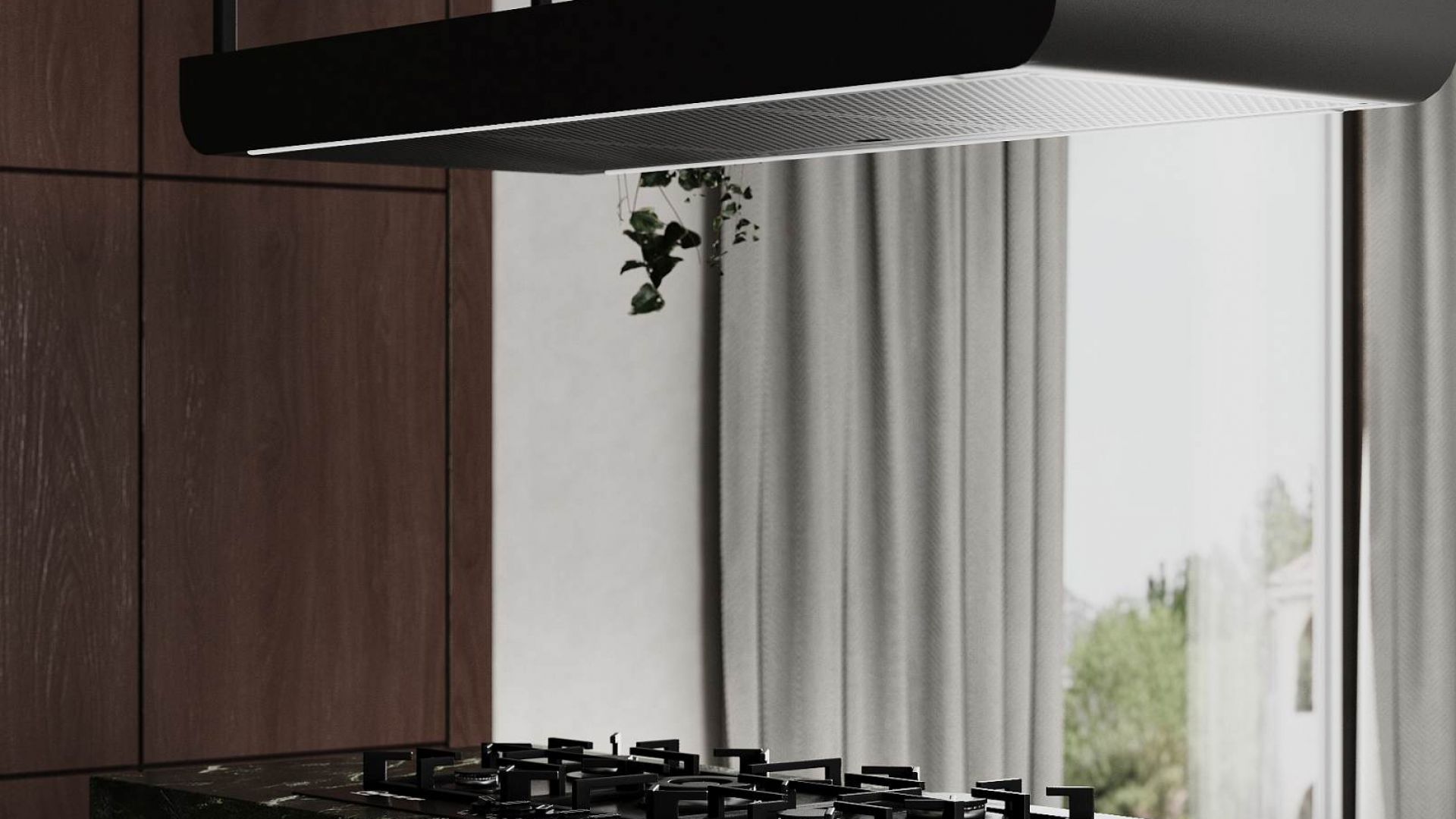 Hota insula Arne Glass Black Matt - Negru Mat - Vizualizare 2