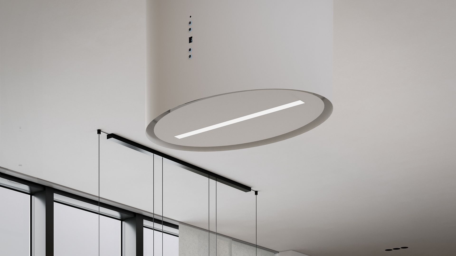 Hota insula Oval White Matt - Alb Mat - Vizualizare 3