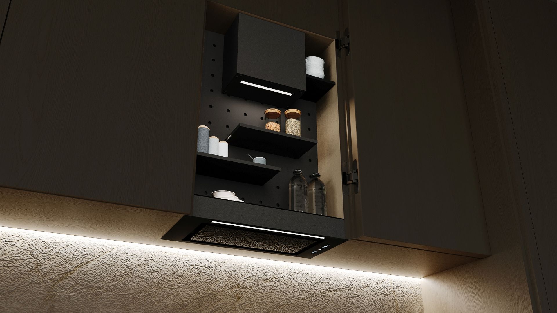 Hota Incorporabile Micra Space Black Matt - Negru Mat - Vizualizare