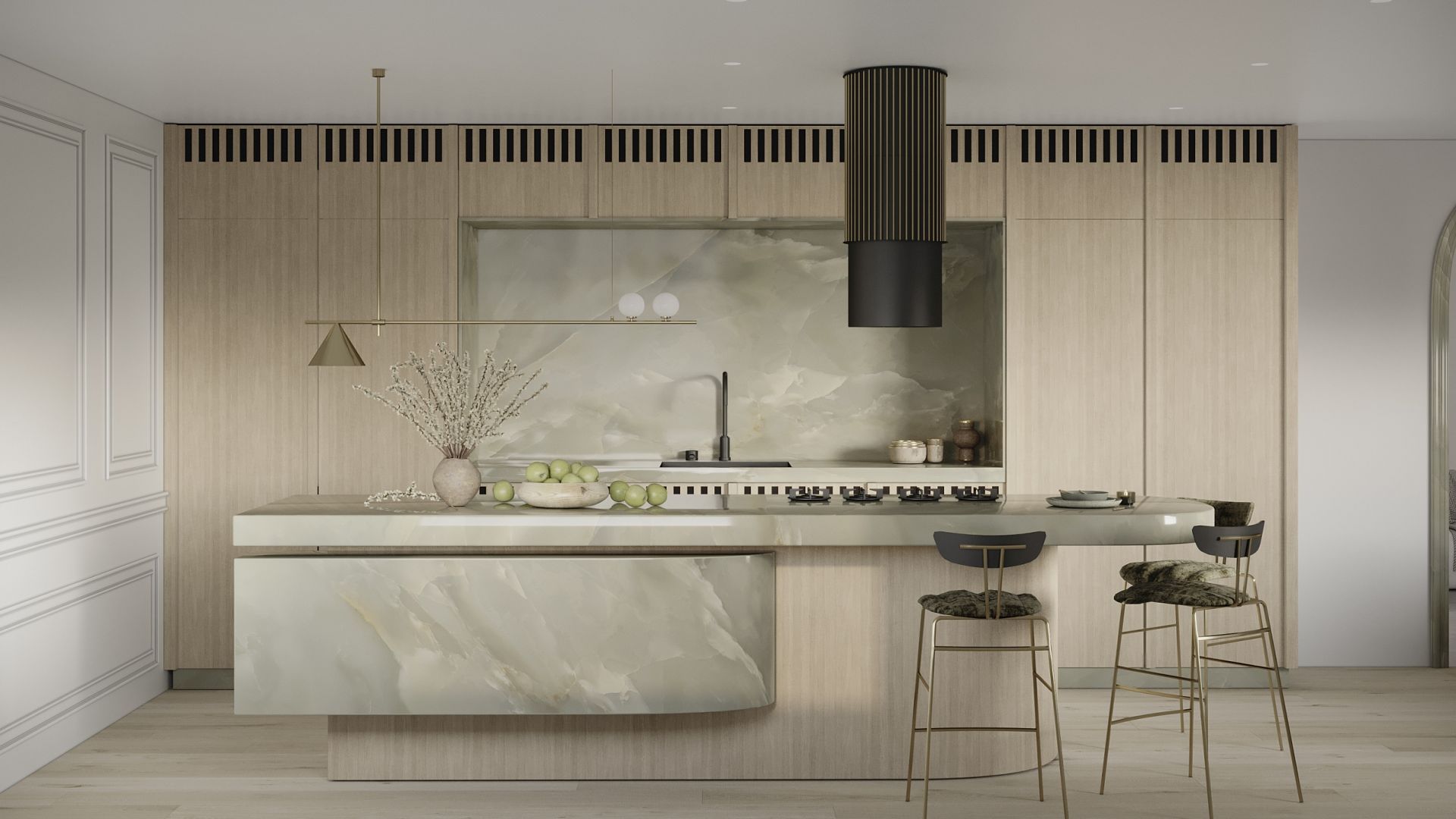 Hota insula Voliera N3 Black-Gold - Negru - Vizualizare