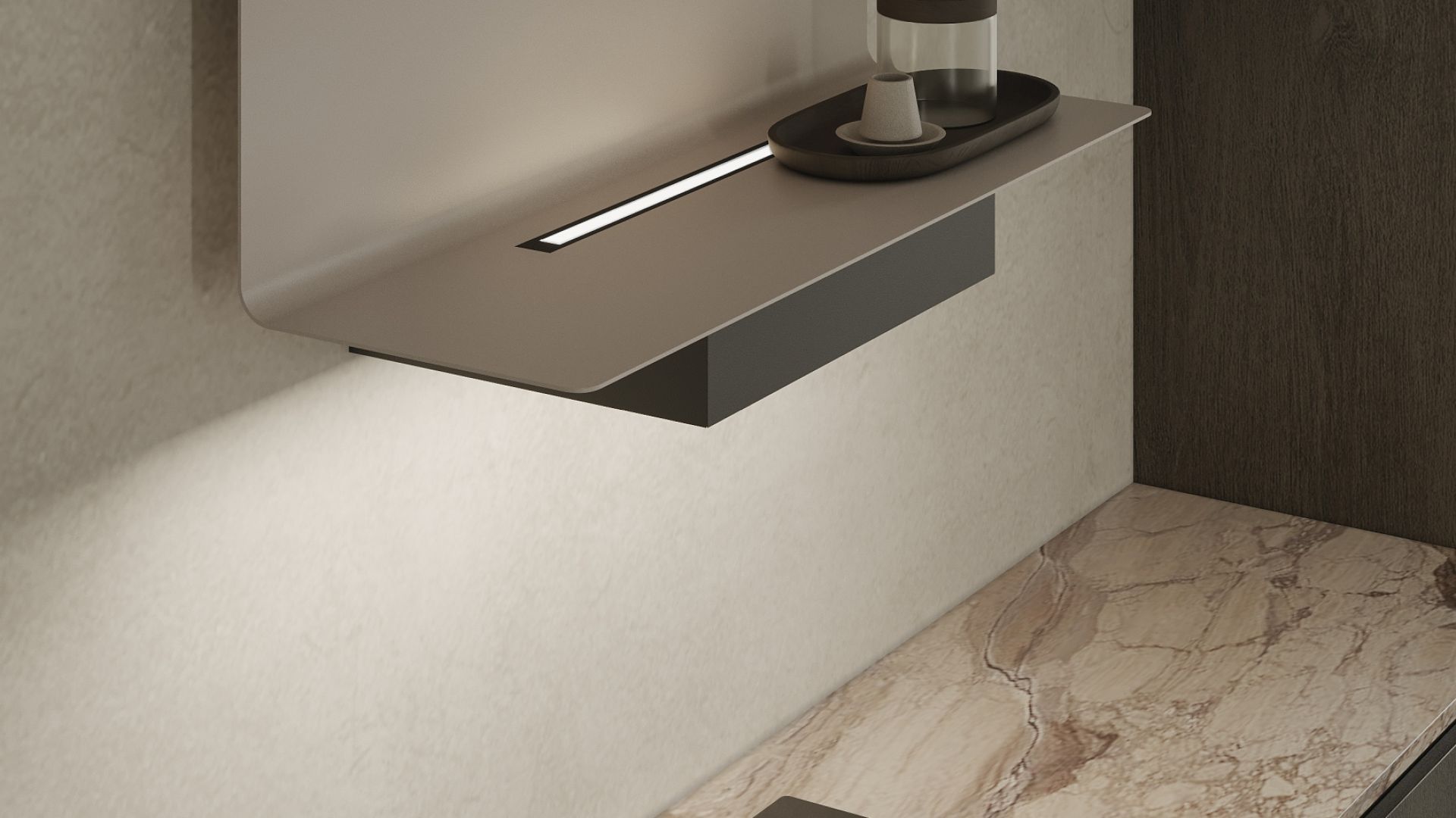 Hota decorative C-Shelf Black-Kashmir - Negru Mat/Cașmir - Vizualizare 3