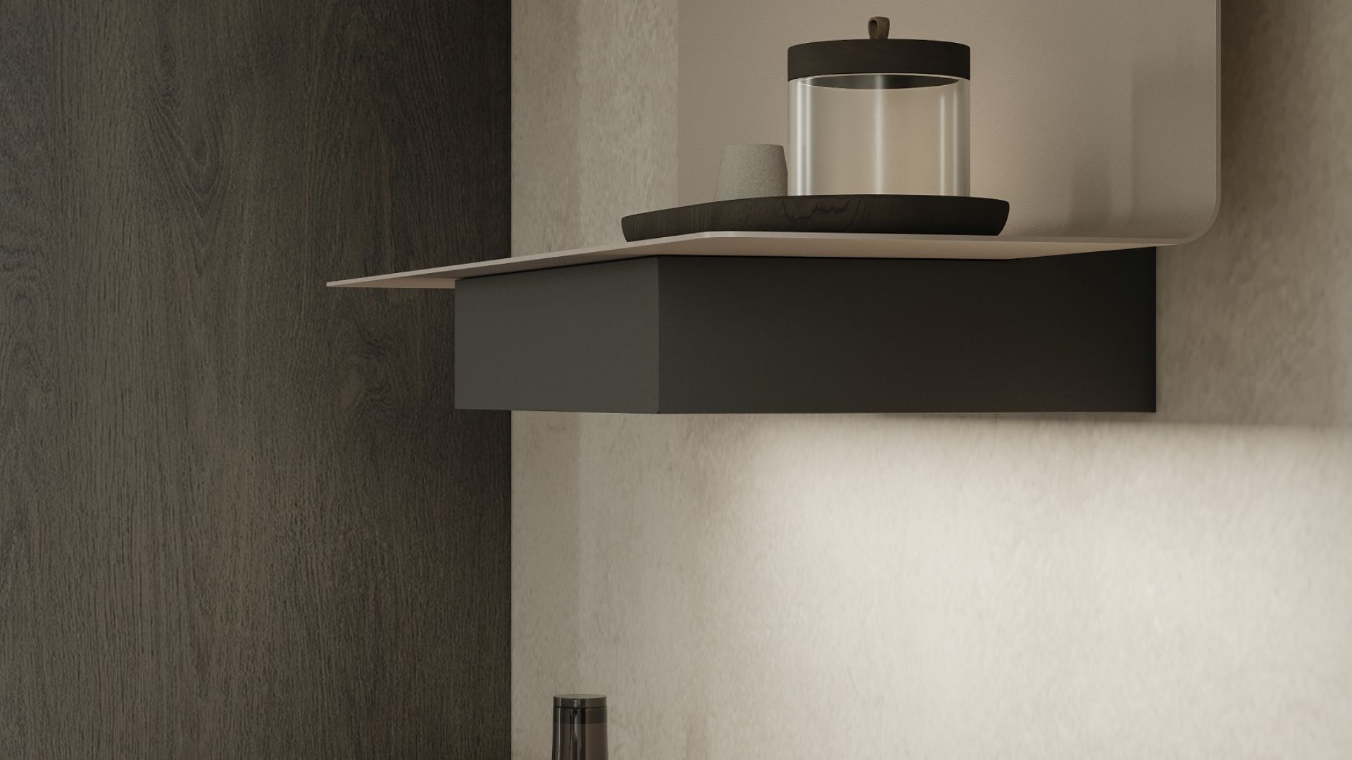 Hota decorative C-Shelf Black-Kashmir - Negru Mat/Cașmir - Vizualizare 9