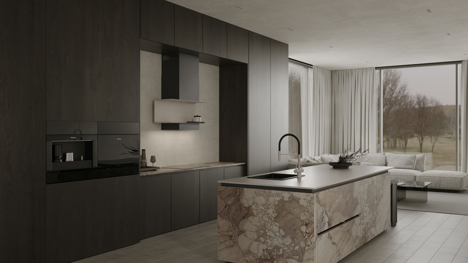 Hota decorative C-Shelf Black-Kashmir - Negru Mat/Cașmir - Vizualizare 2