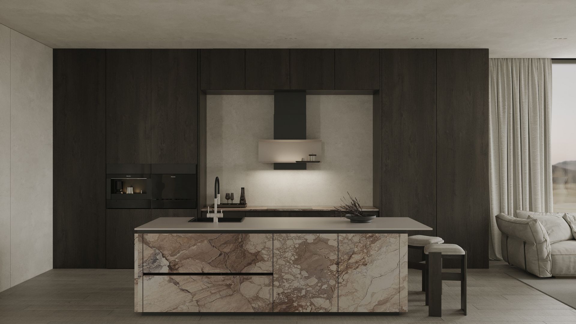 Hota decorative C-Shelf Black-Kashmir - Negru Mat/Cașmir - Vizualizare 5