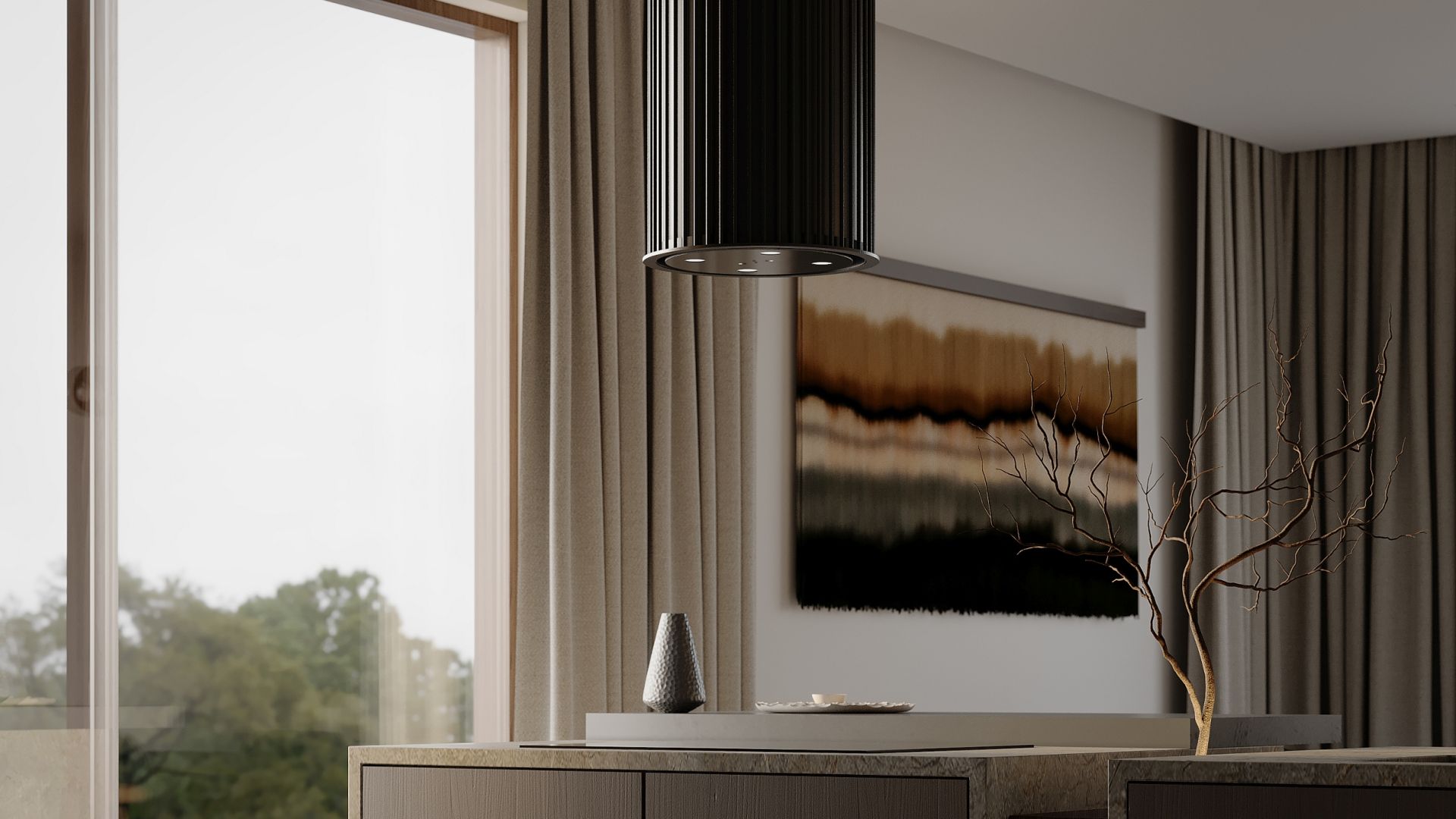 Hota insula Voliera N1 Black-Black - Negru Mat - Vizualizare 5