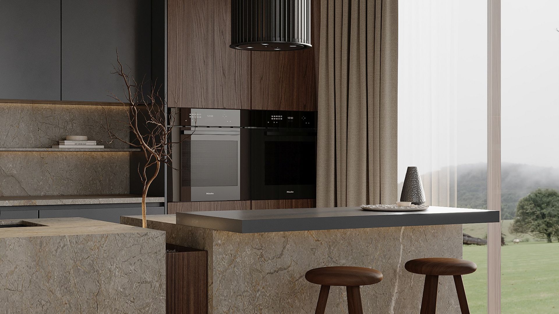 Hota insula Voliera N1 Black-Black - Negru Mat - Vizualizare 8