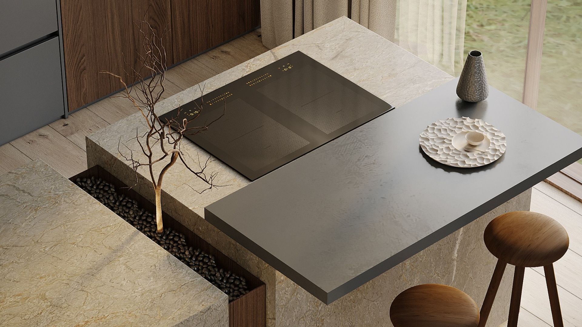 Hota insula Voliera N1 Black-Black - Negru Mat - Vizualizare 9