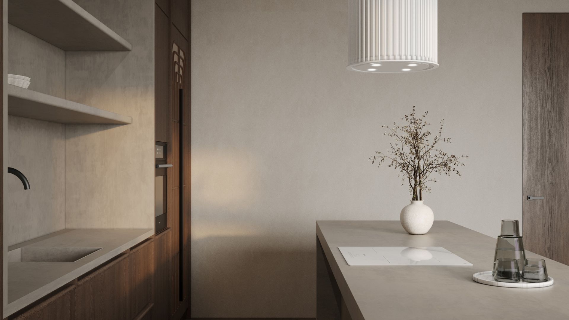 Hota insula Voliera N1 White-White - Alb Mat - Vizualizare