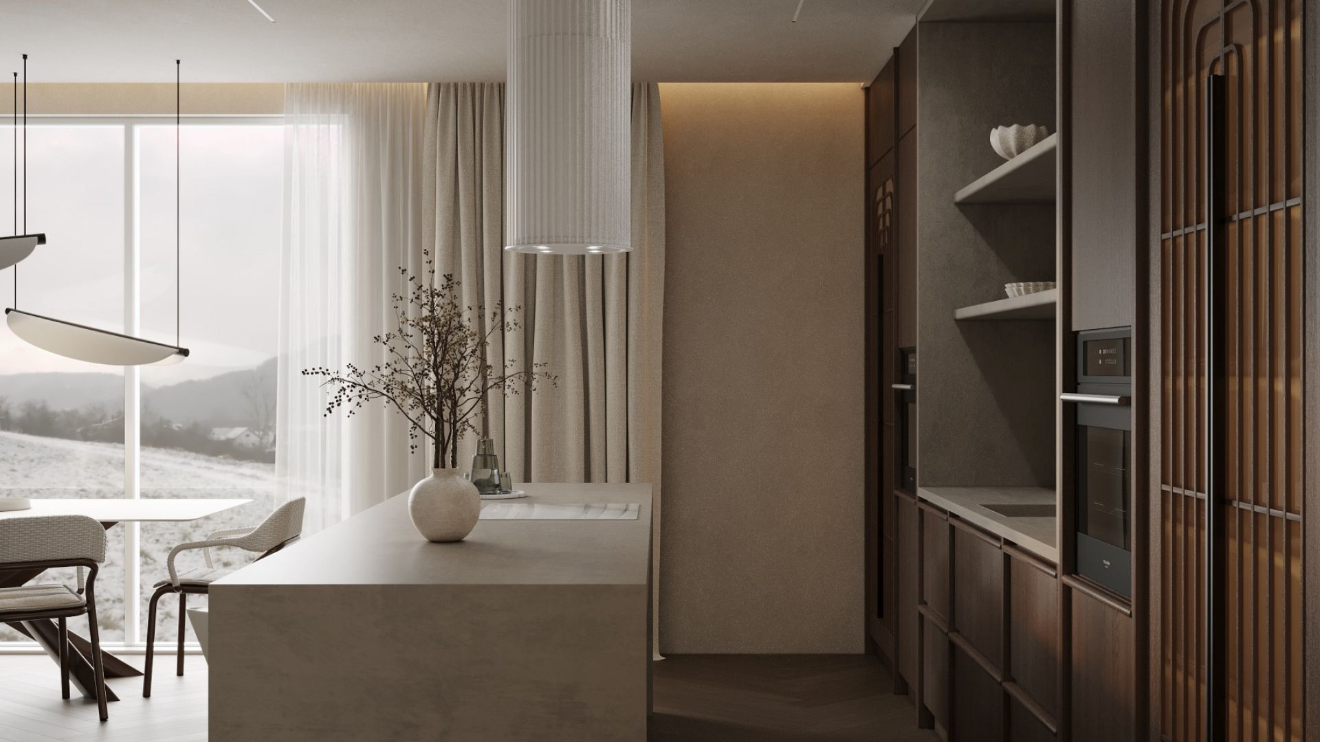 Hota insula Voliera N1 White-White - Alb Mat - Vizualizare 4