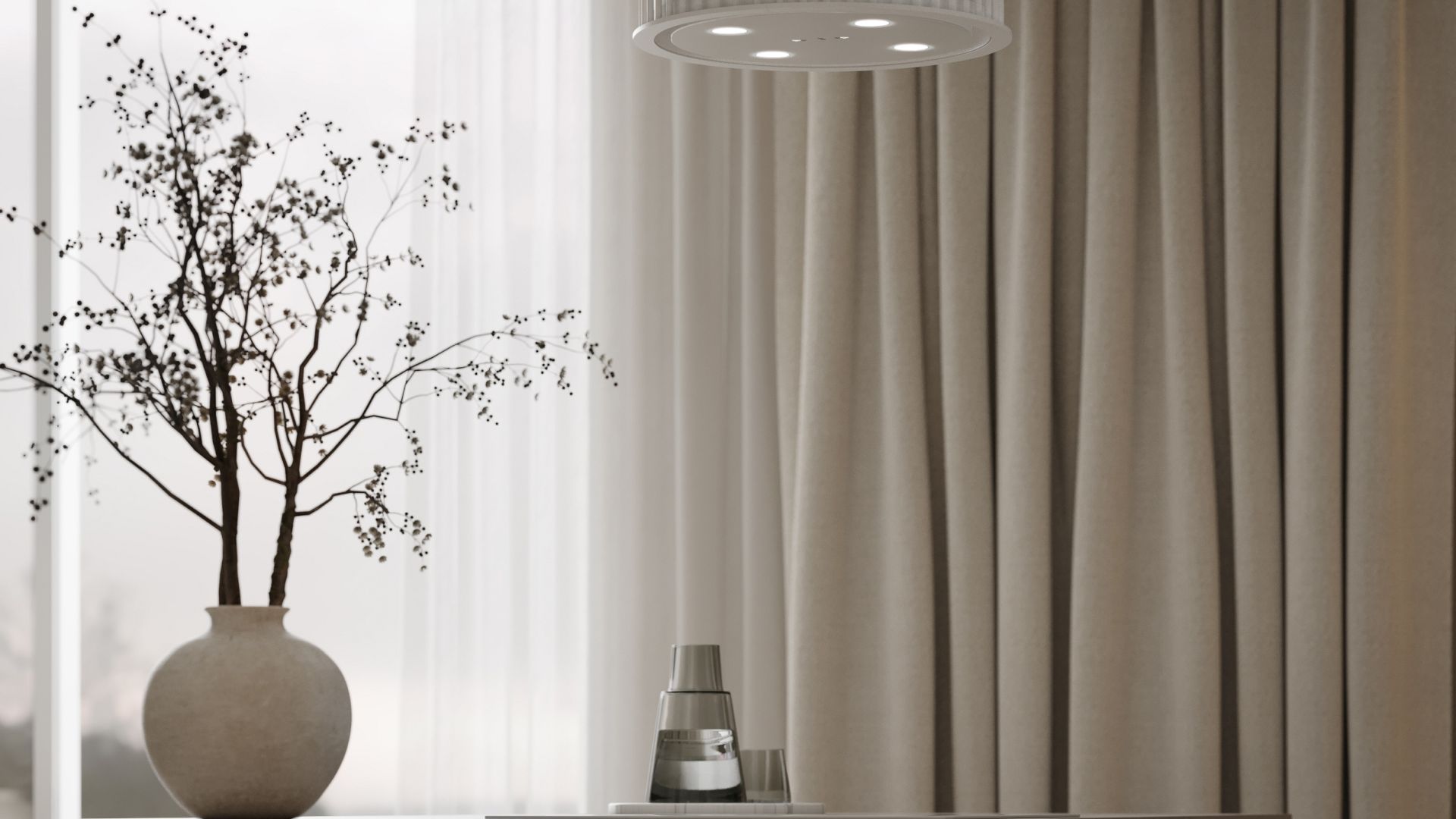 Hota insula Voliera N1 White-White - Alb Mat - Vizualizare 3