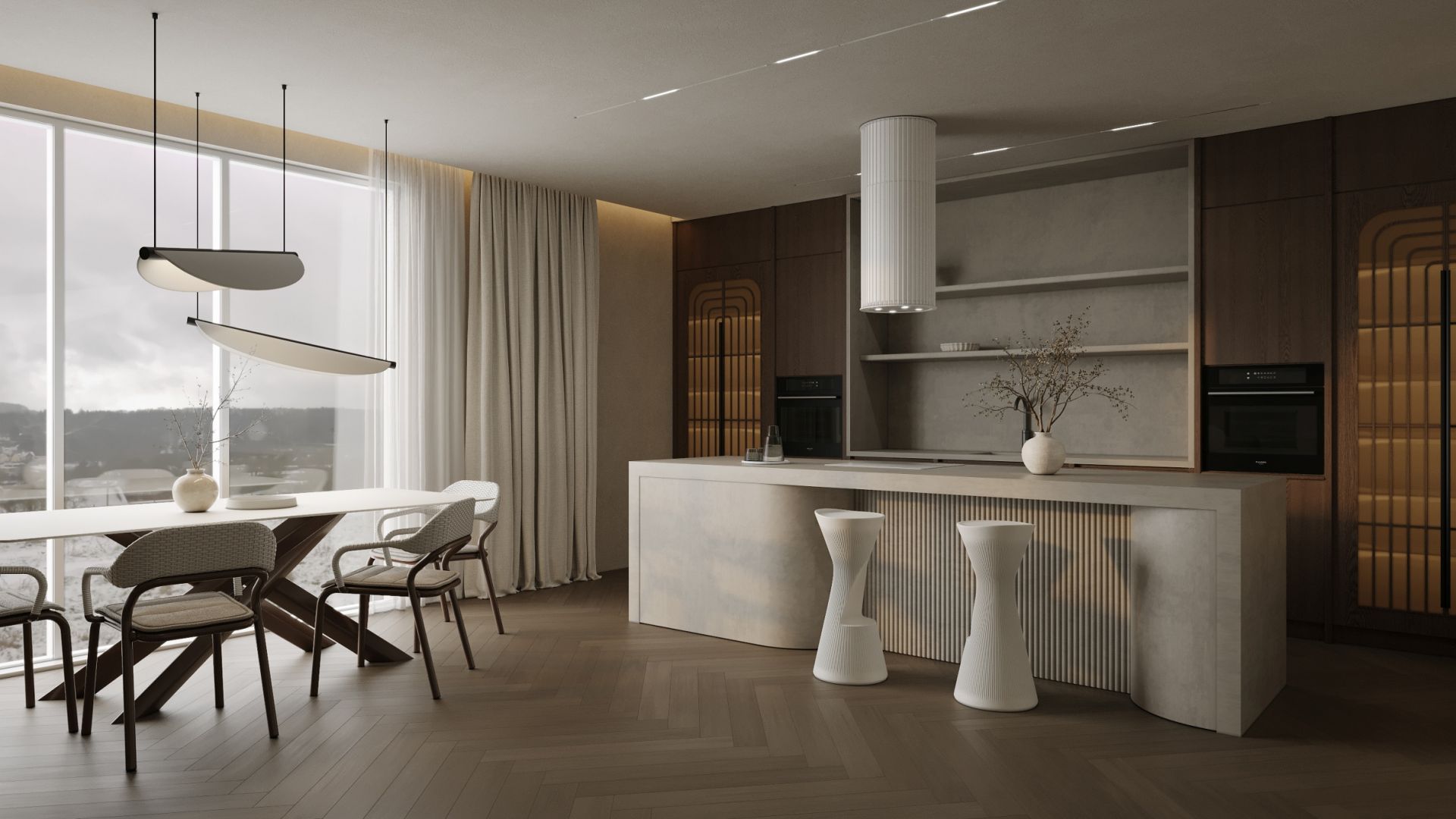 Hota insula Voliera N1 White-White - Alb Mat - Vizualizare 2