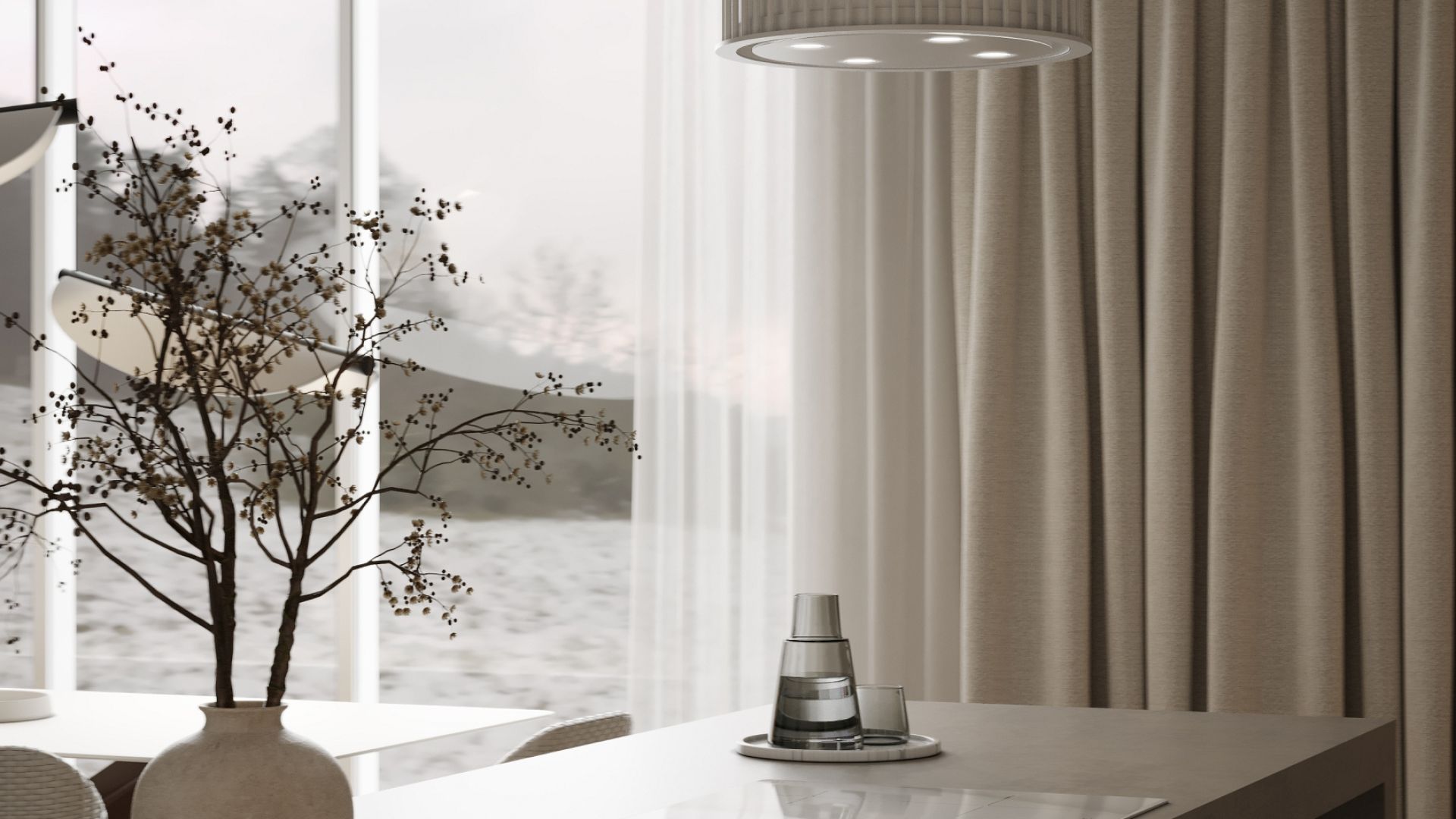 Hota insula Voliera N1 White-White - Alb Mat - Vizualizare 8