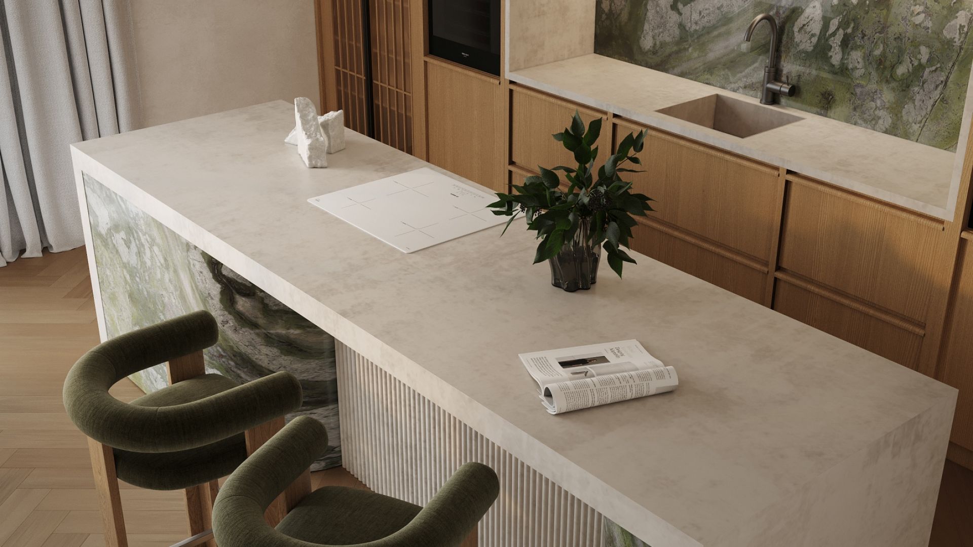 Hota insula Voliera N3 White-White - Alb Mat - Vizualizare 2