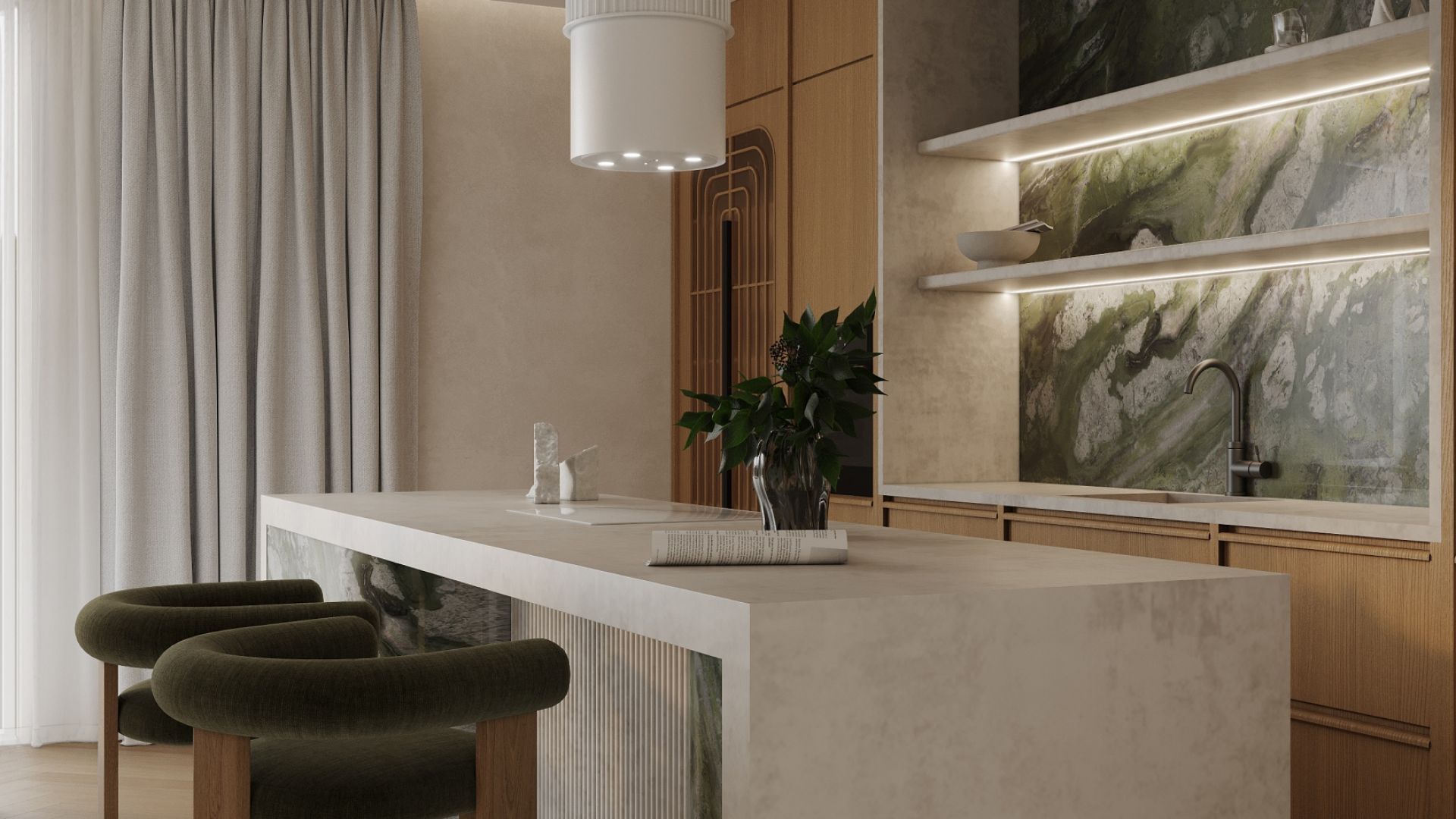 Hota insula Voliera N3 White-White - Alb Mat - Vizualizare 9