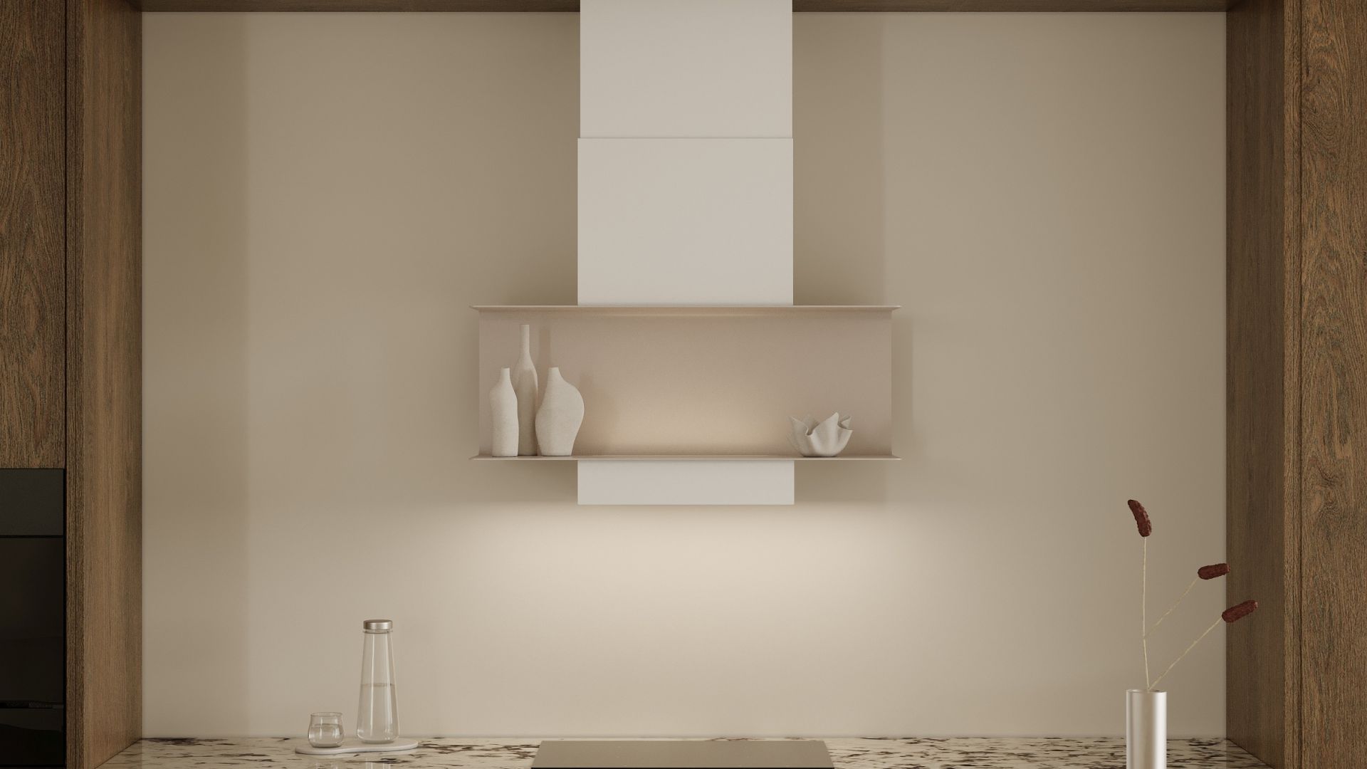 Hota decorative C-Shelf White-Kashmir - Alb Mat/Cașmir - Vizualizare 6