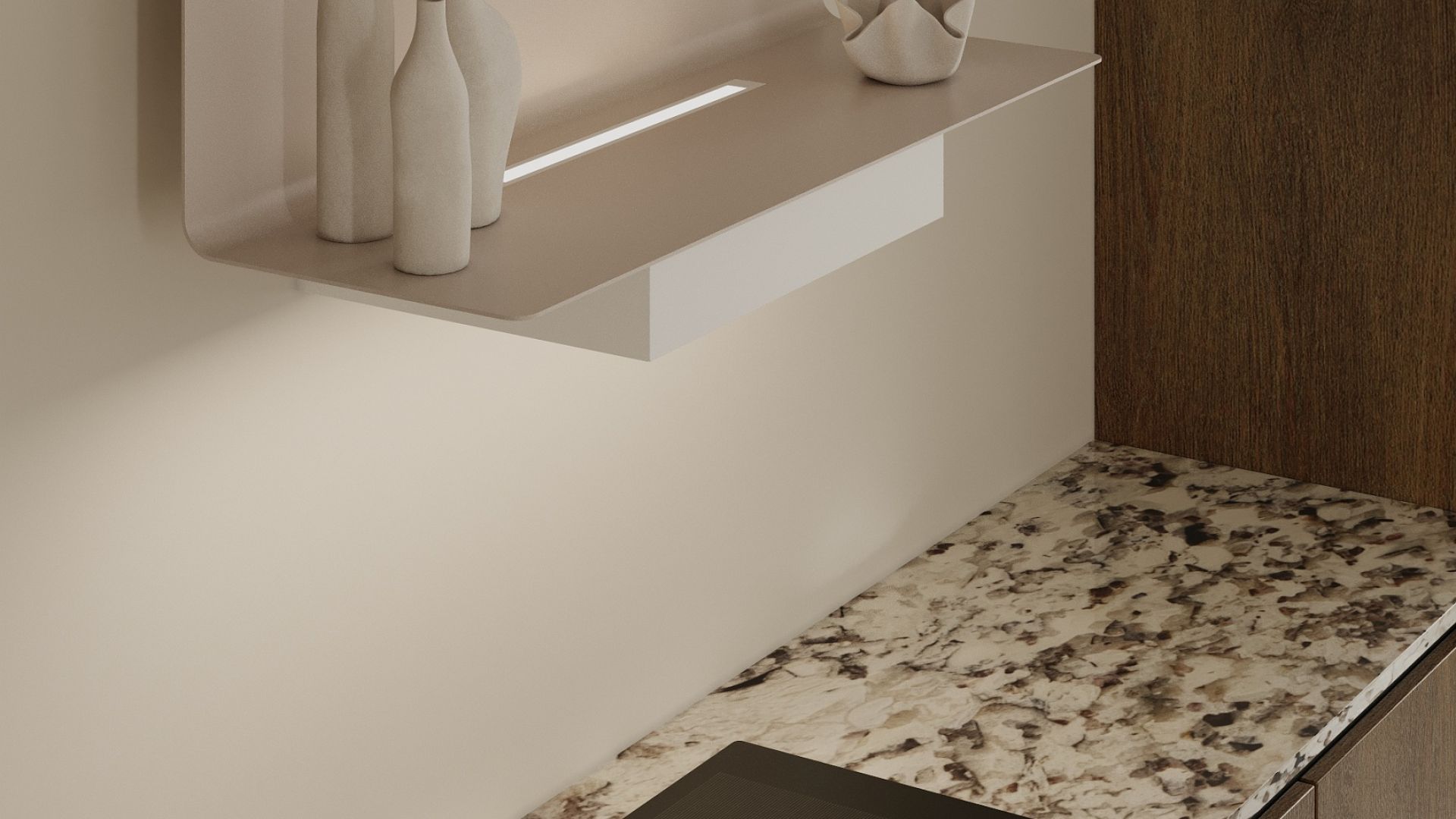 Hota decorative C-Shelf White-Kashmir - Alb Mat/Cașmir - Vizualizare 8
