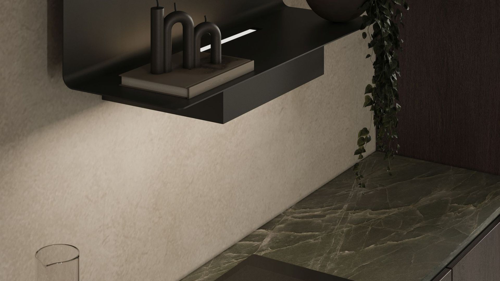 Hota decorative C-Shelf Black-Black - Negru Mat - Vizualizare 6