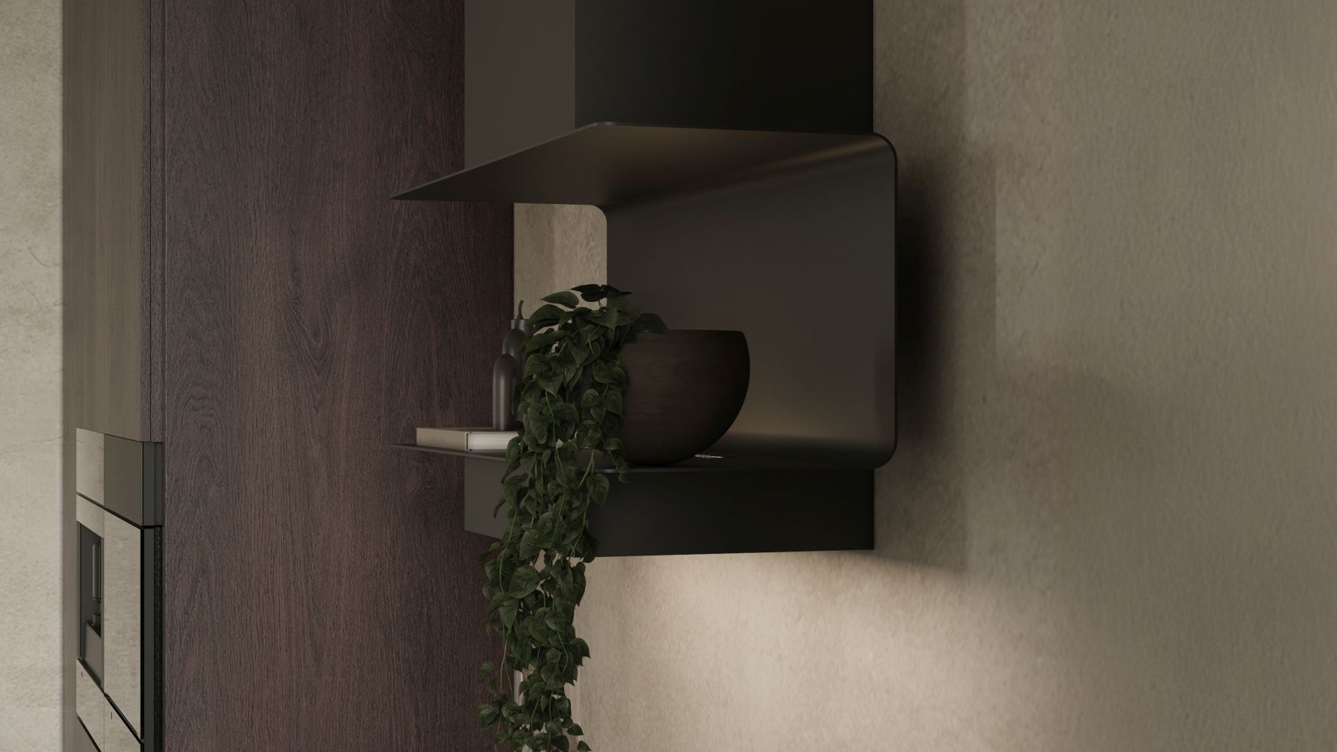 Hota decorative C-Shelf Black-Black - Negru Mat - Vizualizare 7