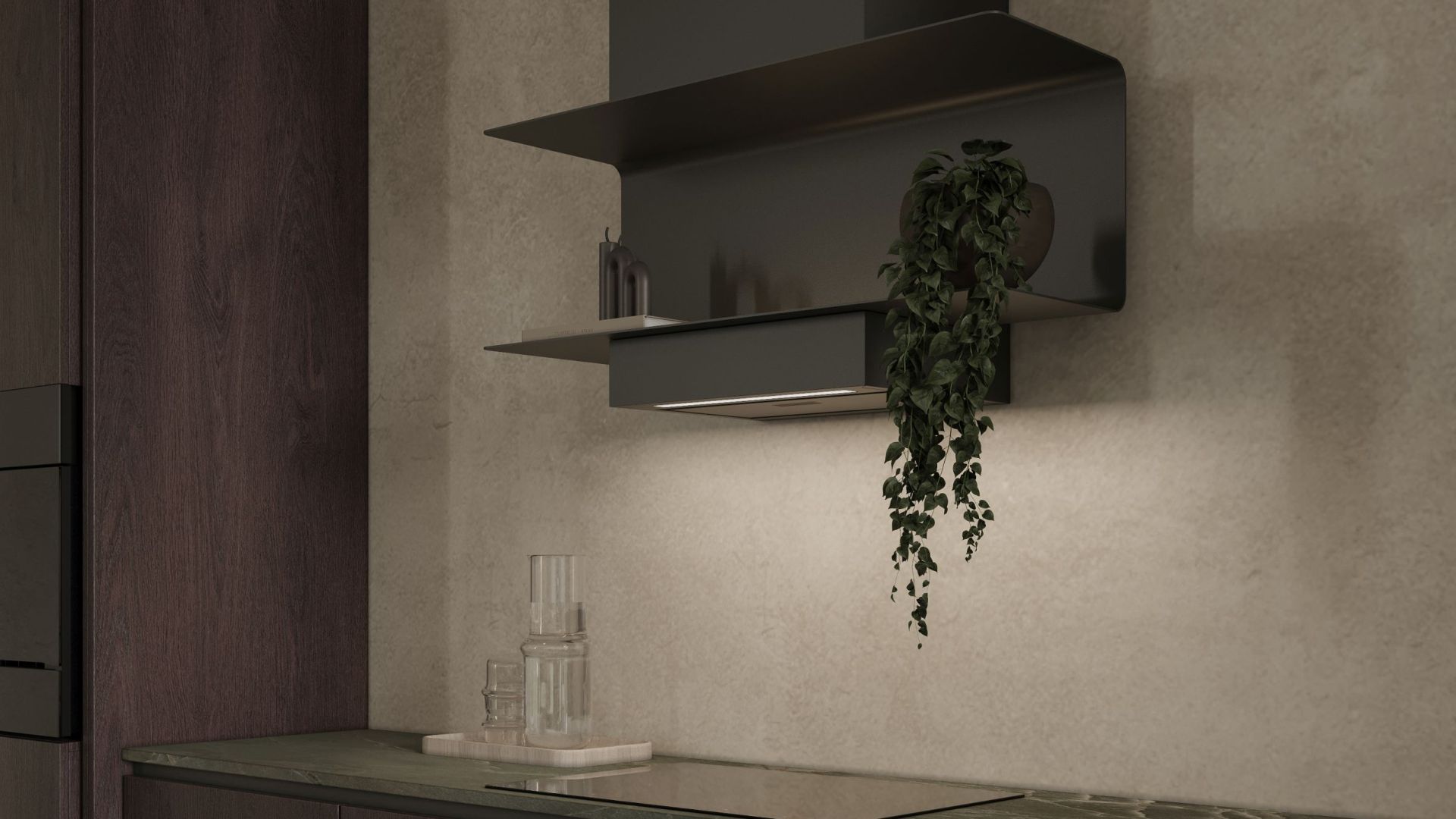 Hota decorative C-Shelf Black-Black - Negru Mat - Vizualizare 9