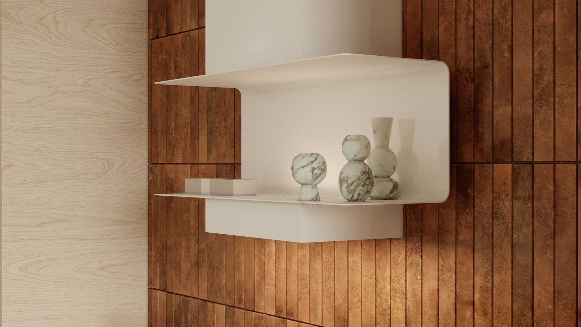 Hota decorative C-Shelf White-White - Alb Mat - Vizualizare 6